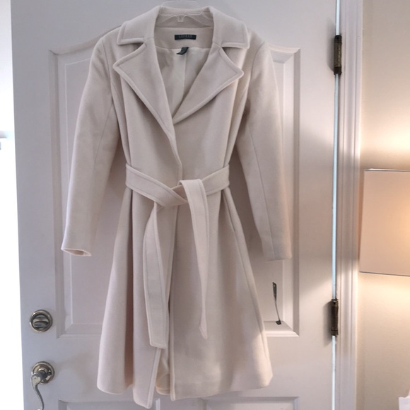 LAUREN RALPH LAUREN - NEW w TAGS wool, cashmere blend white ivory cream coat - Picture 2 of 16